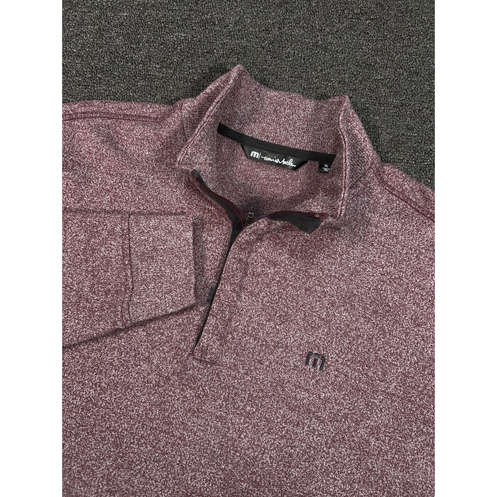 Travis Mathew 1/4 Zip Pullover Mens XL Burgundy Golf Performance Mock Neck